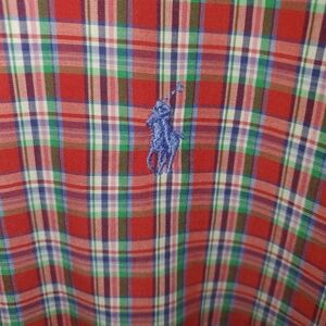 Men's Ralph Lauren Red Plaid Button Front XL